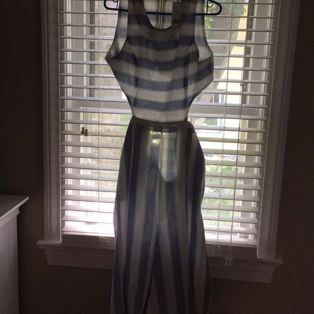 Blue stripe jumpsuit
